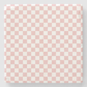 Dessous-de-verre En Pierre Tendance des années 80 Baby Pink à carreaux