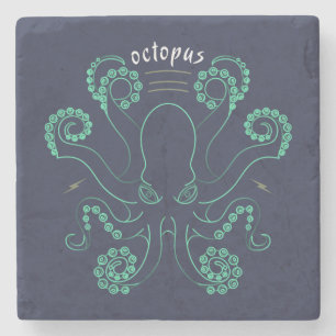 Dessous-de-verre En Pierre Tentacules de céphalopodes octopus