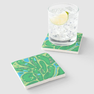 Dessous-de-verre En Pierre terrain de golf par golf green
