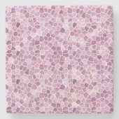 Dessous-de-verre En Pierre Terrazzo en Patchwork Pavé Rose Pâle (Devant)