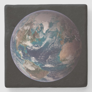 Dessous-de-verre En Pierre Terre Blue Marble (Hémisphère occidental)