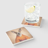 Dessous-de-verre En Pierre Terrier brésilien bouddhiste (Côté)