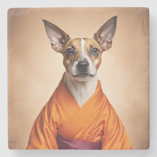 Dessous-de-verre En Pierre Terrier brésilien bouddhiste (Devant)