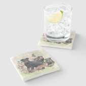 Dessous-de-verre En Pierre Terrier de chasse allemand (Jagdterrier) (Côté)