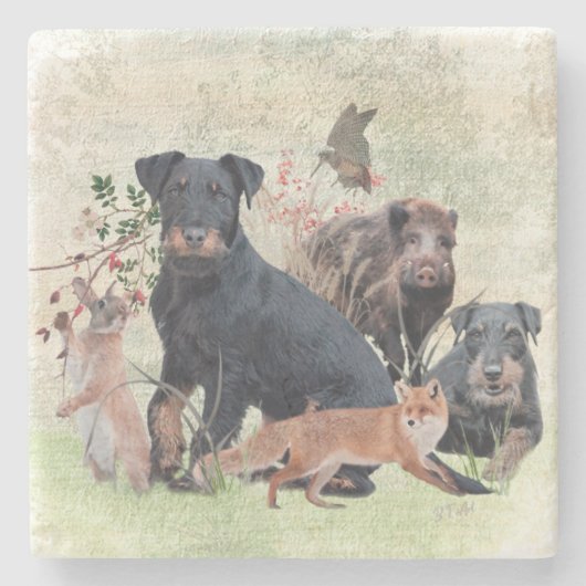 Dessous-de-verre En Pierre Terrier de chasse allemand (Jagdterrier) (Devant)