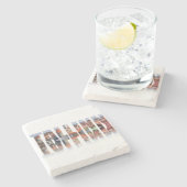 Dessous-de-verre En Pierre Texte de Tallinn composé de la vieille ville (Côté)