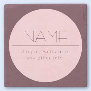 Dessous-de-verre En Pierre Texte moderne personnalisable avec bordure