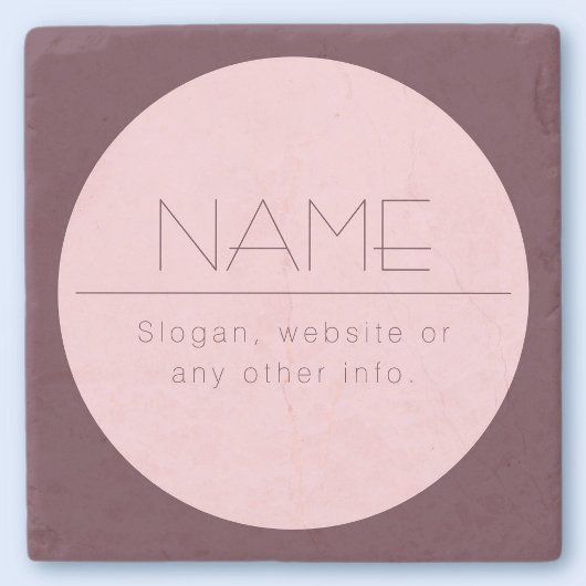 Dessous-de-verre En Pierre Texte moderne personnalisable avec bordure