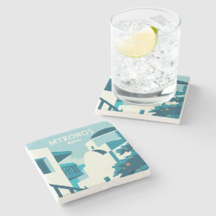Dessous-de-verre En Pierre Texte personnalisé Grèce