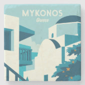 Dessous-de-verre En Pierre Texte personnalisé Grèce (Devant)