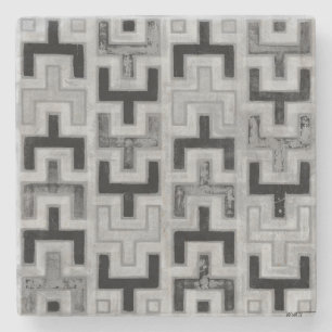 Dessous-de-verre En Pierre Textile de boue africain avec Motifs géométriques