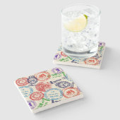 Dessous-de-verre En Pierre Texture avec de vrais timbres. (Côté)