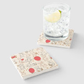 Dessous-de-verre En Pierre Texture avec le nounours (Côté)