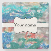 Dessous-de-verre En Pierre Texture de crayons (Devant)