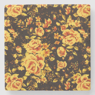 Dessous-de-verre En Pierre Texture de verre scintillant floral abstrait