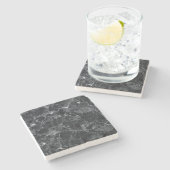Dessous-de-verre En Pierre Texture noire (Côté)