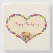 Dessous-de-verre En Pierre Thanksgiving Heart et Cornucopia (Devant)