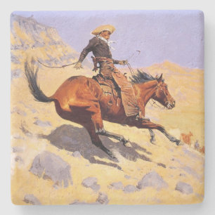 Dessous-de-verre En Pierre The Cowboy (par Frederic Remington)