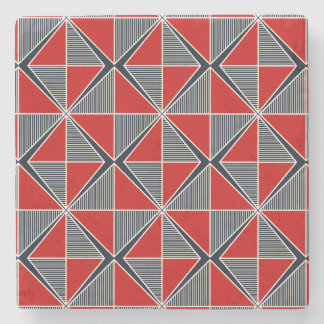 Dessous-de-verre En Pierre The Hetman’s Shield: Crimson & Slate Geometric