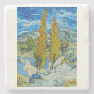 Dessous-de-verre En Pierre The Poplars at Saint Remy 1889 par Vincent van Gog
