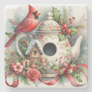 Dessous-de-verre En Pierre Théière Maison d'oiseau Cardinal 7