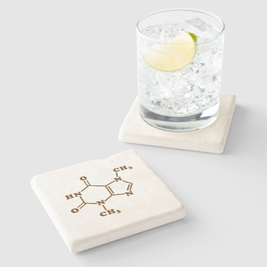Dessous-de-verre En Pierre Théobromine au chocolat Formule chimique moléculai (Côté)