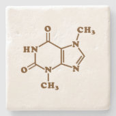 Dessous-de-verre En Pierre Théobromine au chocolat Formule chimique moléculai (Devant)
