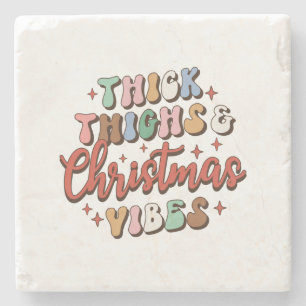 Dessous-de-verre En Pierre Thèses épais et Vibes de Noël