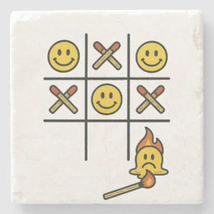 Dessous-de-verre En Pierre Tic Tac Toe