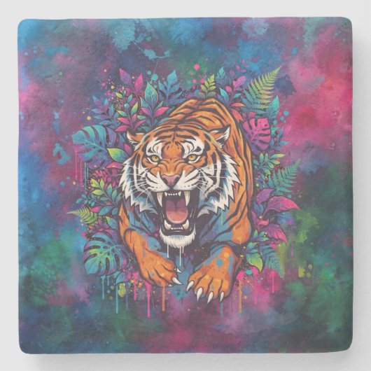 Dessous-de-verre En Pierre Tigre (Devant)