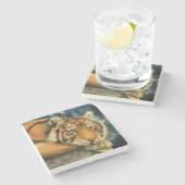 Dessous-de-verre En Pierre Tigre (Côté)