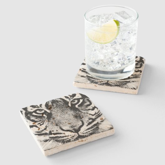 Dessous-de-verre En Pierre Tigre (Côté)