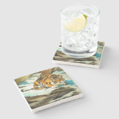 Dessous-de-verre En Pierre Tigre aquarelle (Côté)