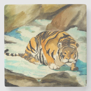 Dessous-de-verre En Pierre Tigre aquarelle