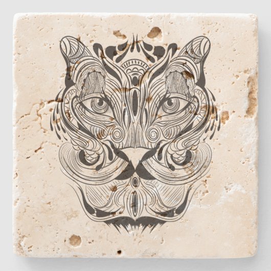 Dessous-de-verre En Pierre Tigre graphique (Devant)