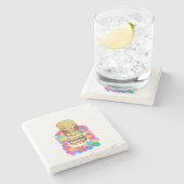 Dessous-de-verre En Pierre Tiki Head Hawaiian Lei (Côté)