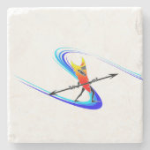 Dessous-de-verre En Pierre Tiki Surfer (Devant)