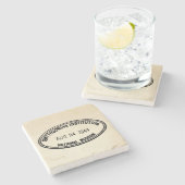 Dessous-de-verre En Pierre Timbre de bibliothèque Établissement Smithsonian 1 (Côté)