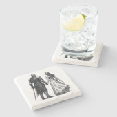 Dessous-de-verre En Pierre Timeless Medieval Romance Illustration (Côté)