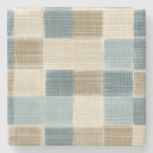 Dessous-de-verre En Pierre Tissé Plaid Rustique (Devant)