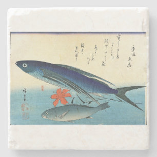 Dessous-de-verre En Pierre Tobiuo & Ishimochi - Impression colorée de poisson
