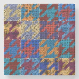 Dessous-de-verre En Pierre Toile de Patchwork : imitation motif vintage.