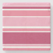 Dessous-de-verre En Pierre Tons de rayures roses (Devant)
