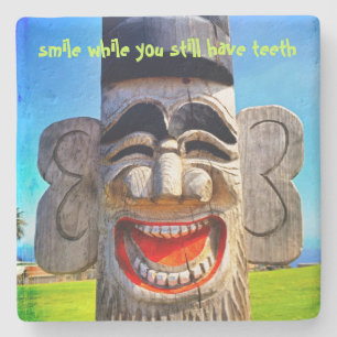 Dessous-de-verre En Pierre Totum Bois Souriez Tandis Que Vous Avez Encore Cit