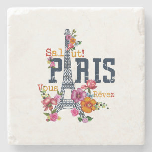 Dessous-de-verre En Pierre Tour Eiffel Paris Chemise Salut Flower Paris Fra