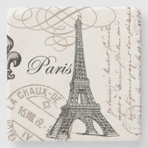 DESSOUS-DE-VERRE EN PIERRE TOUR EIFFEL VINTAGE MODERNE
