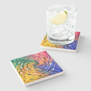 Dessous-de-verre En Pierre Tourbillon peint