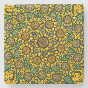 Dessous-de-verre En Pierre Tournesol Mandala Nature Lover Tournesols Floral