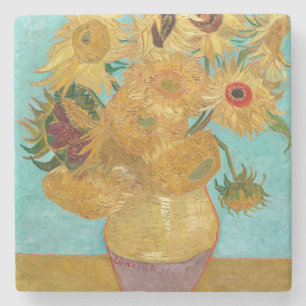 Dessous-de-verre En Pierre Tournesols, peinture de nature morte post-impressi