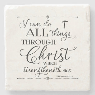 Dessous-de-verre En Pierre Toutes choses par Christ - Philippiens 4:13